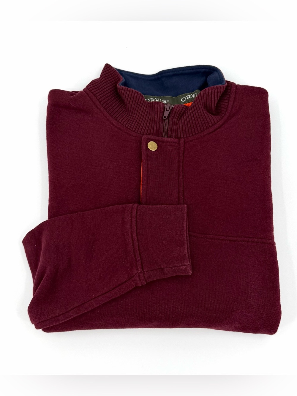 Orvis 1/4 Zip Pullover Sweatshirt in Maroon
